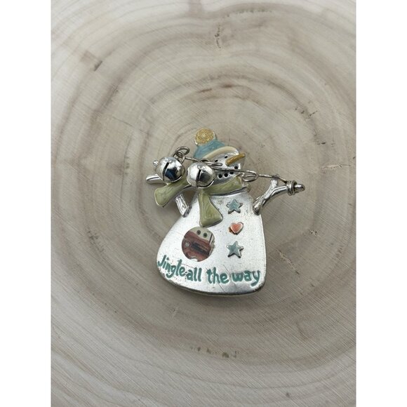 Jewelry - Snowman Metal Pin Jingle All The Way Retro Vintage